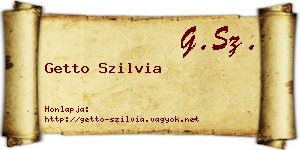 Getto Szilvia névjegykártya