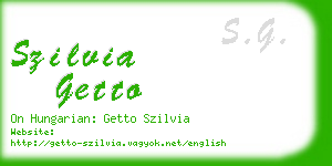 szilvia getto business card